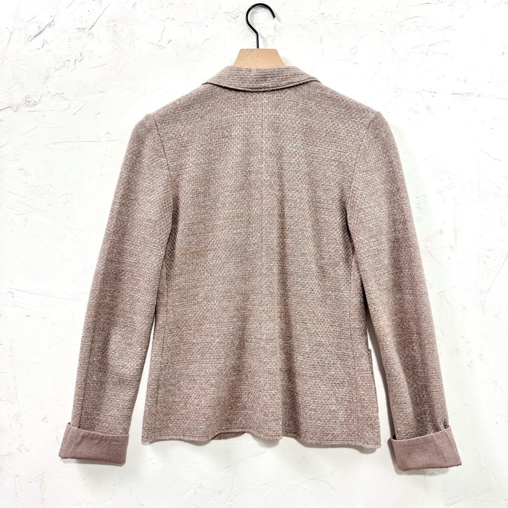 Falconeri Italy Cotton Linen Knit Blazer Small Beige Mélange - Picture 6 of 13